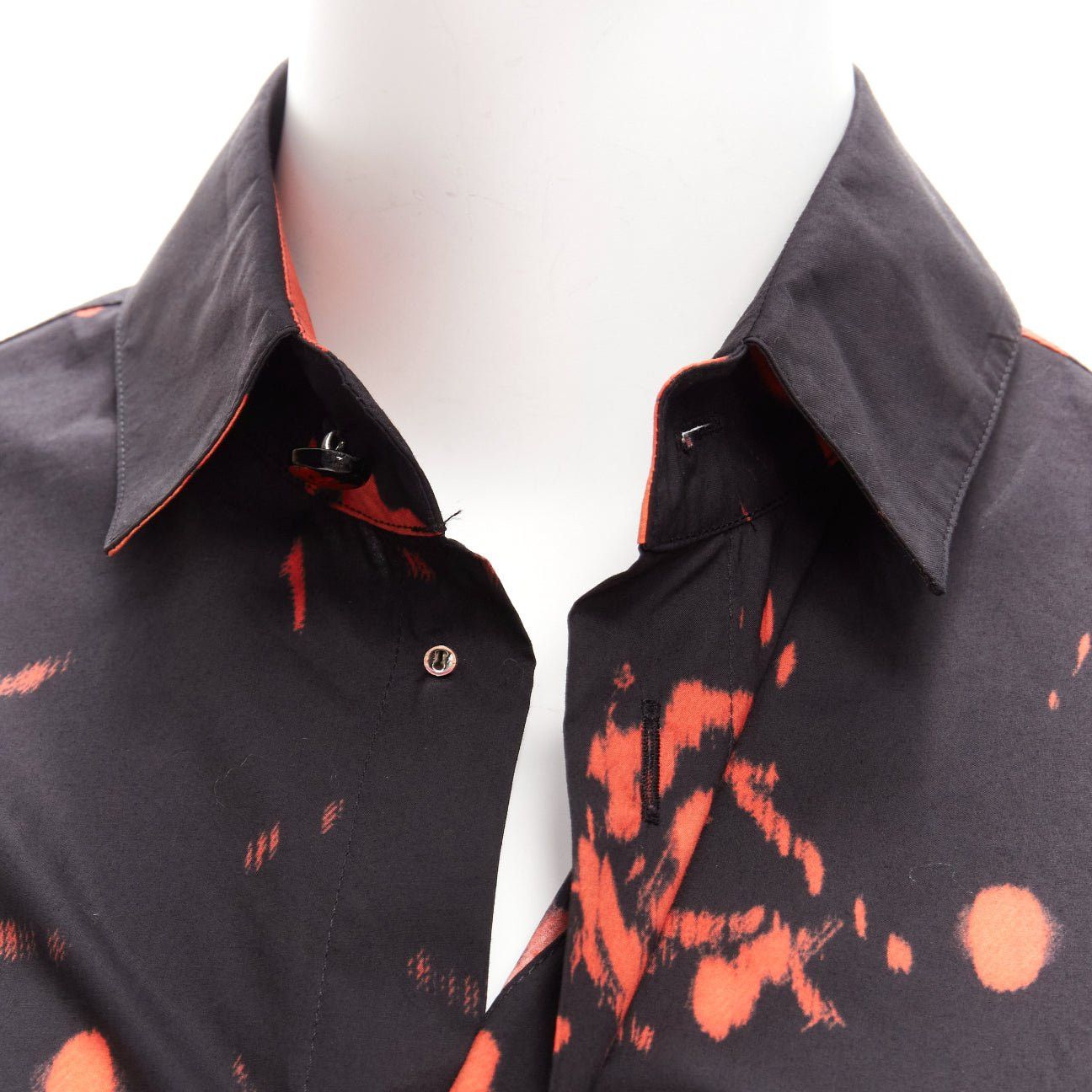 Marni MARNI red black splatter tie dye rose print cotton button-up shirt IT38 XS Size XS / US 0-2 / IT 36-38 - 7 Thumbnail