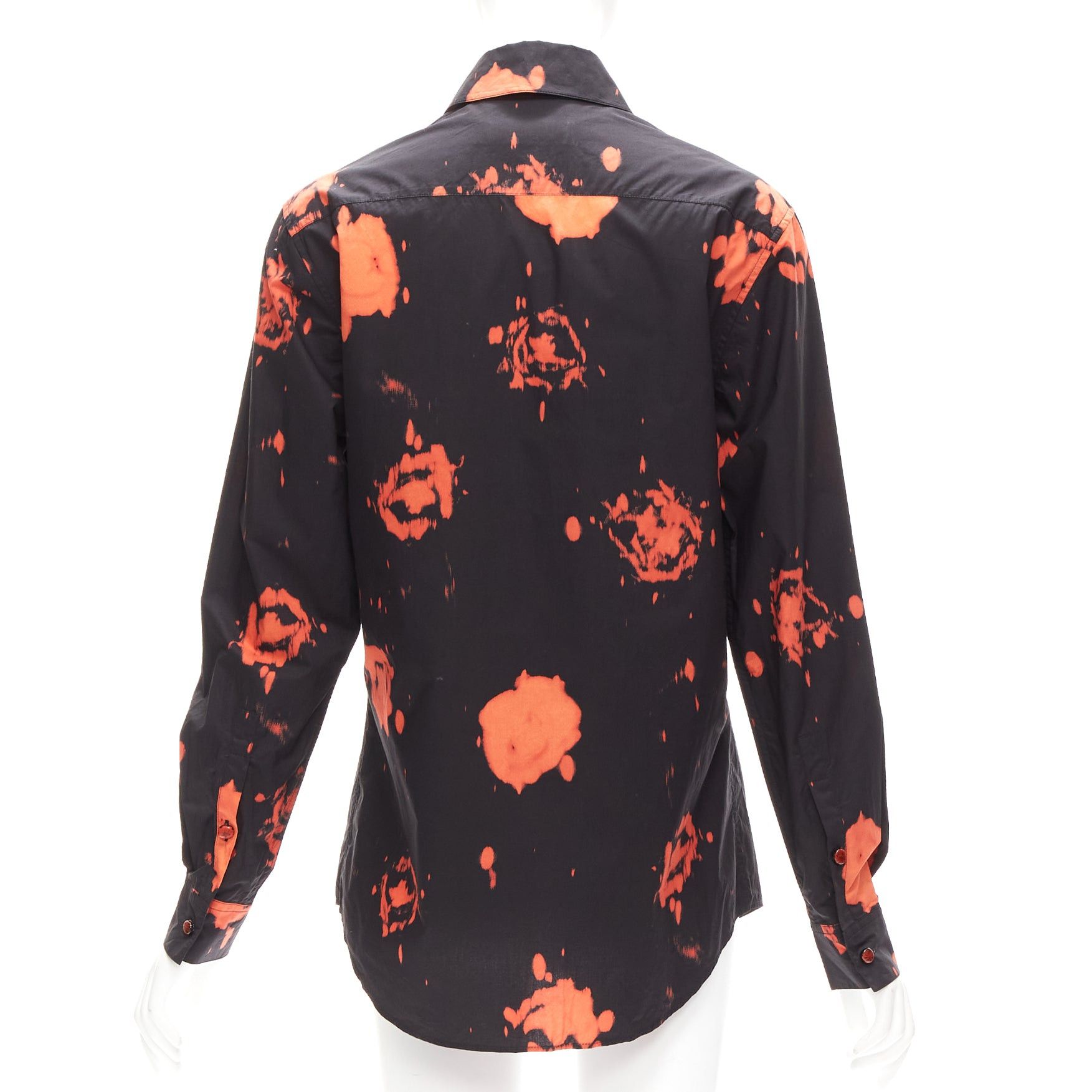 Marni MARNI red black splatter tie dye rose print cotton button-up shirt IT38 XS Size XS / US 0-2 / IT 36-38 - 5 Thumbnail