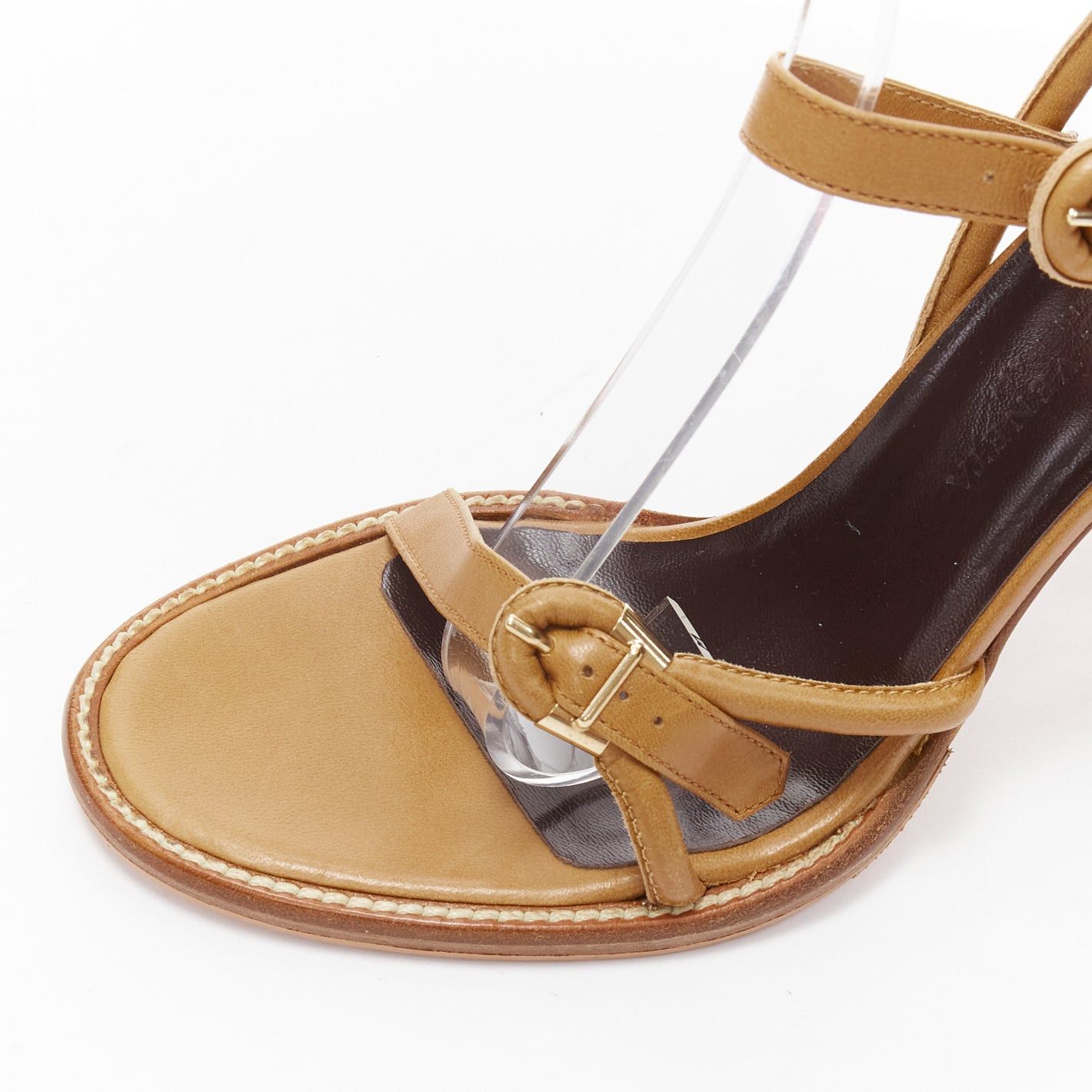 Bottega Veneta BOTTEGA VENETA brown cord pipe open toe chunky heel strappy sandal EU36 Size US 6 / IT 36 - 7 Thumbnail