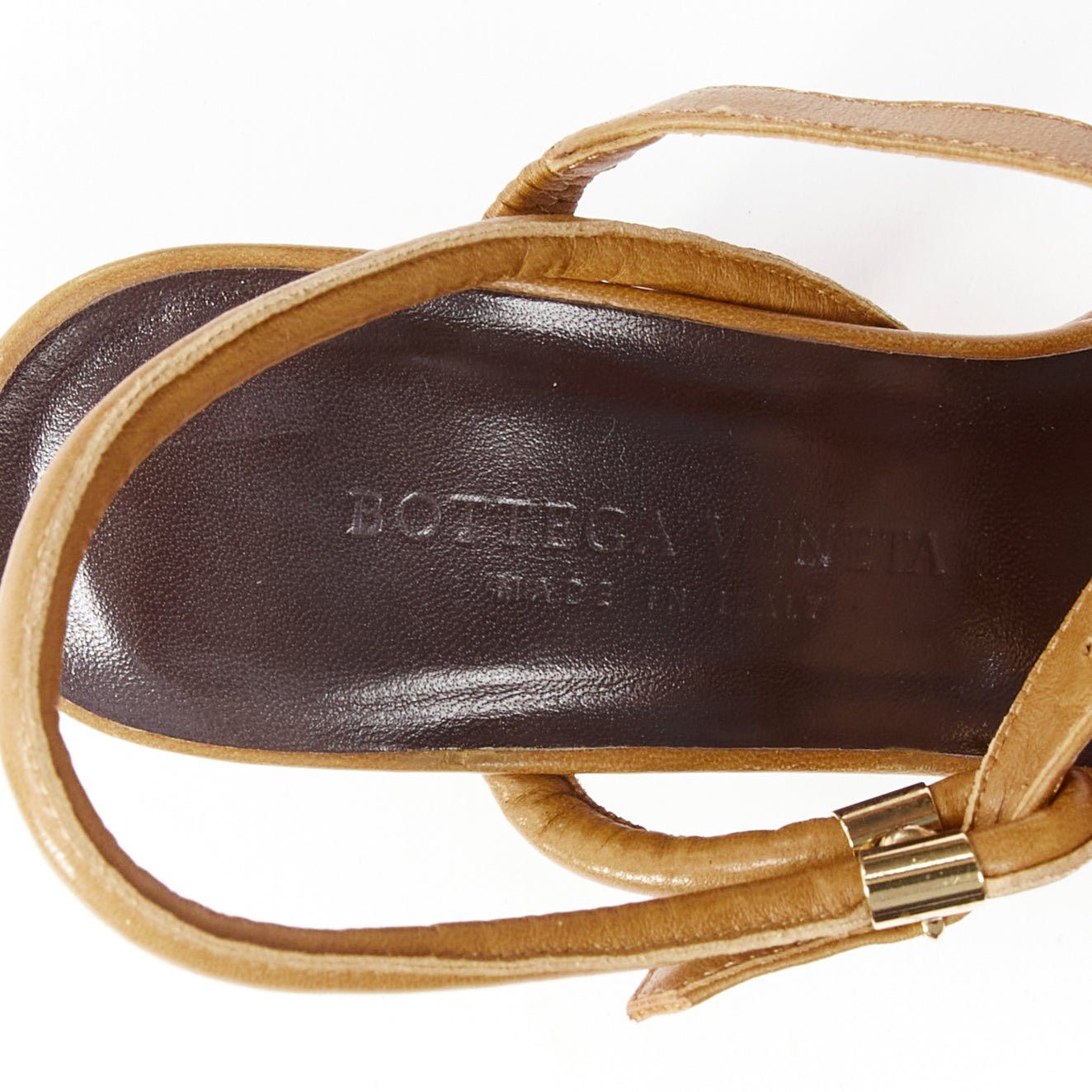 Bottega Veneta BOTTEGA VENETA brown cord pipe open toe chunky heel strappy sandal EU36 Size US 6 / IT 36 - 9 Thumbnail
