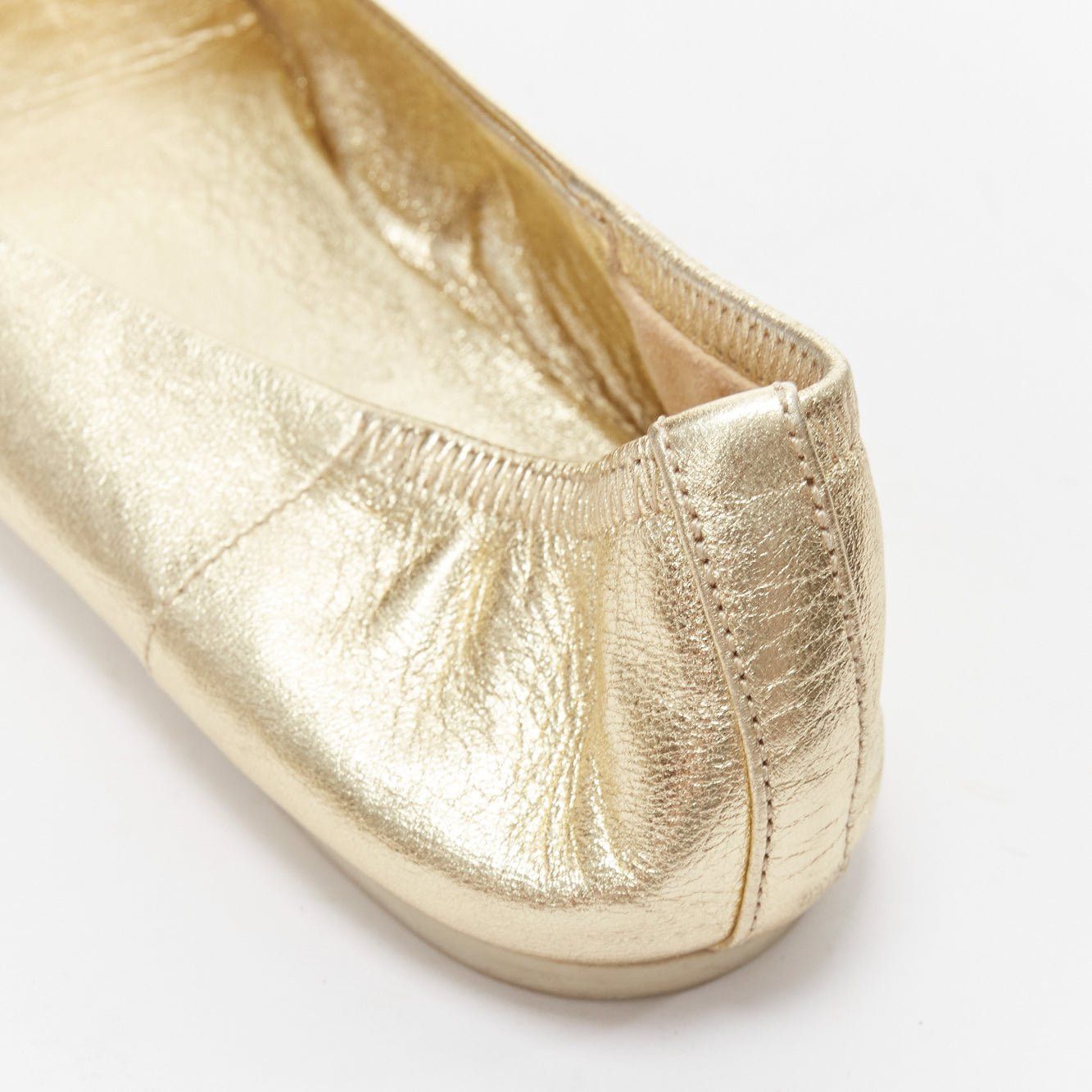 Gucci GUCCI metallic light gold Horsebit buckle round toe ballerina flats EU36 Size US 6 / IT 36 - 8 Thumbnail