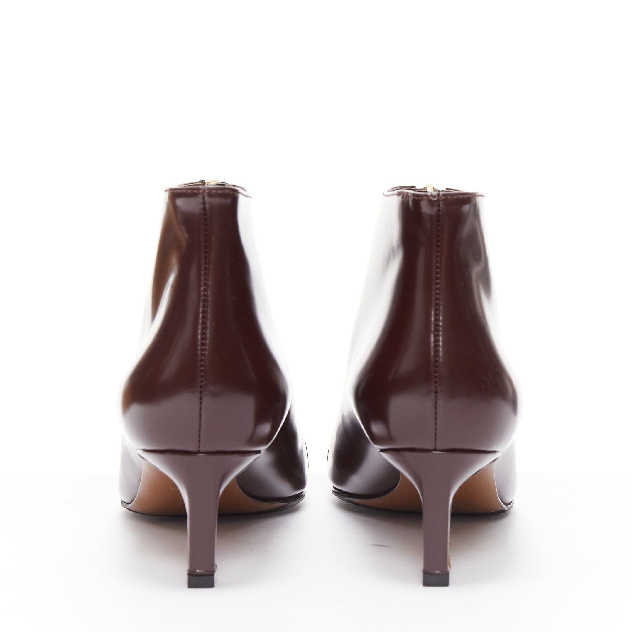 Marni MARNI dark brown black toe cap kitten heel zip front bootie EU37 Size US 7 / IT 37 - 5 Thumbnail