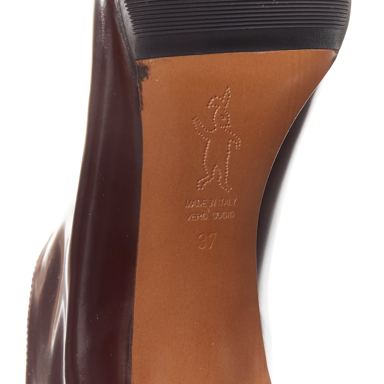 Marni MARNI dark brown black toe cap kitten heel zip front bootie EU37 Size US 7 / IT 37 - 10 Thumbnail