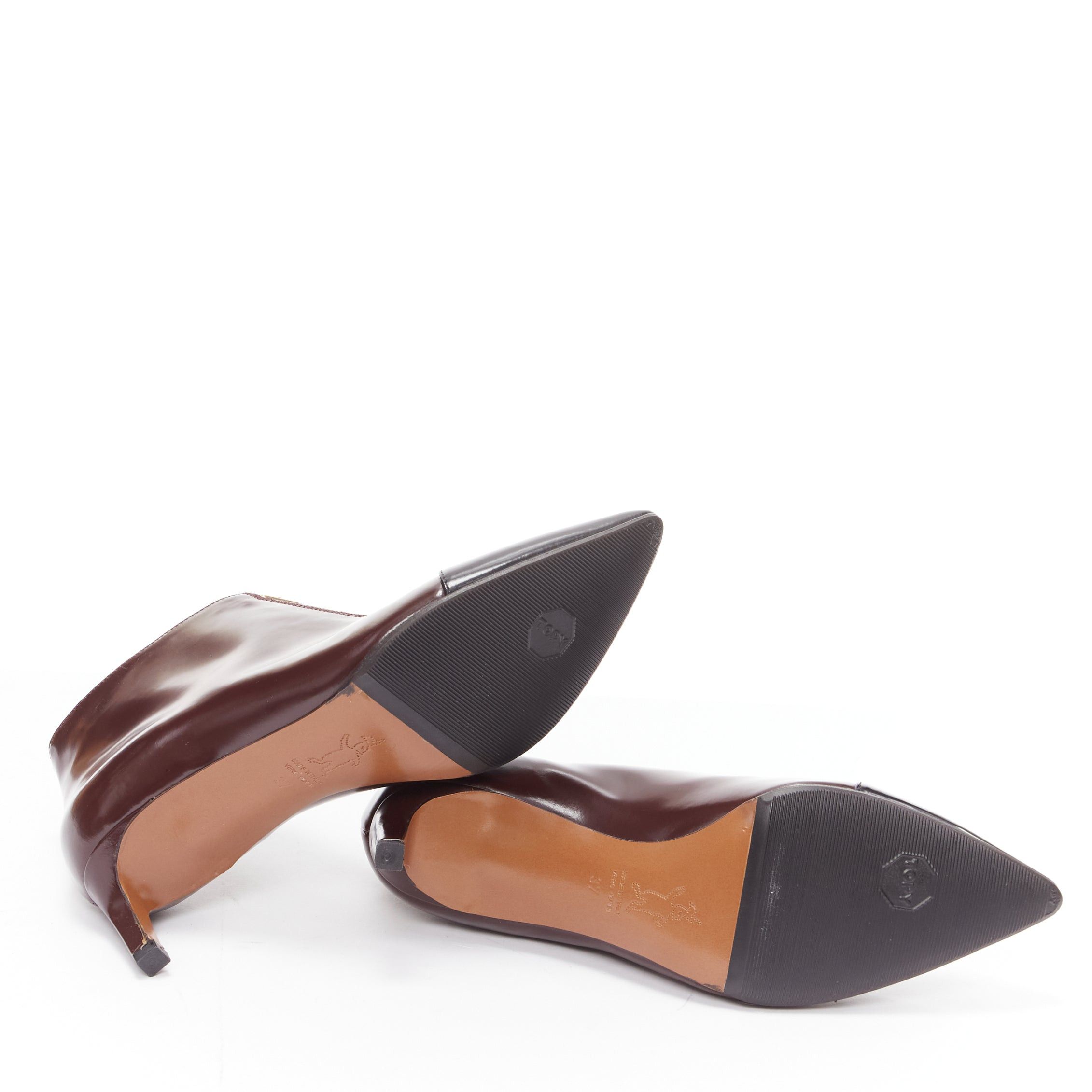 Marni MARNI dark brown black toe cap kitten heel zip front bootie EU37 Size US 7 / IT 37 - 11 Thumbnail