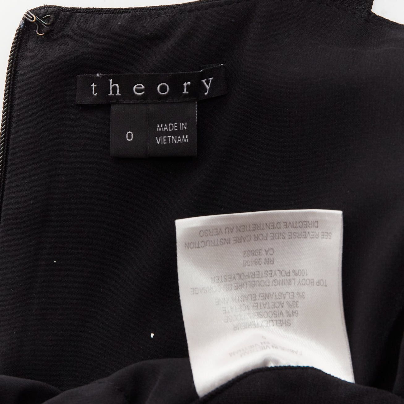 Theory THEORY black layered top back zip cropped sleeveless jumpsuit US0 XS Size 26" / US 2 / IT 38 - 9 Thumbnail