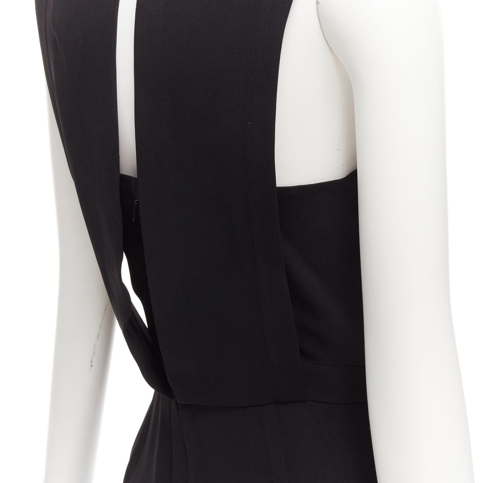 Theory THEORY black layered top back zip cropped sleeveless jumpsuit US0 XS Size 26" / US 2 / IT 38 - 2 Thumbnail