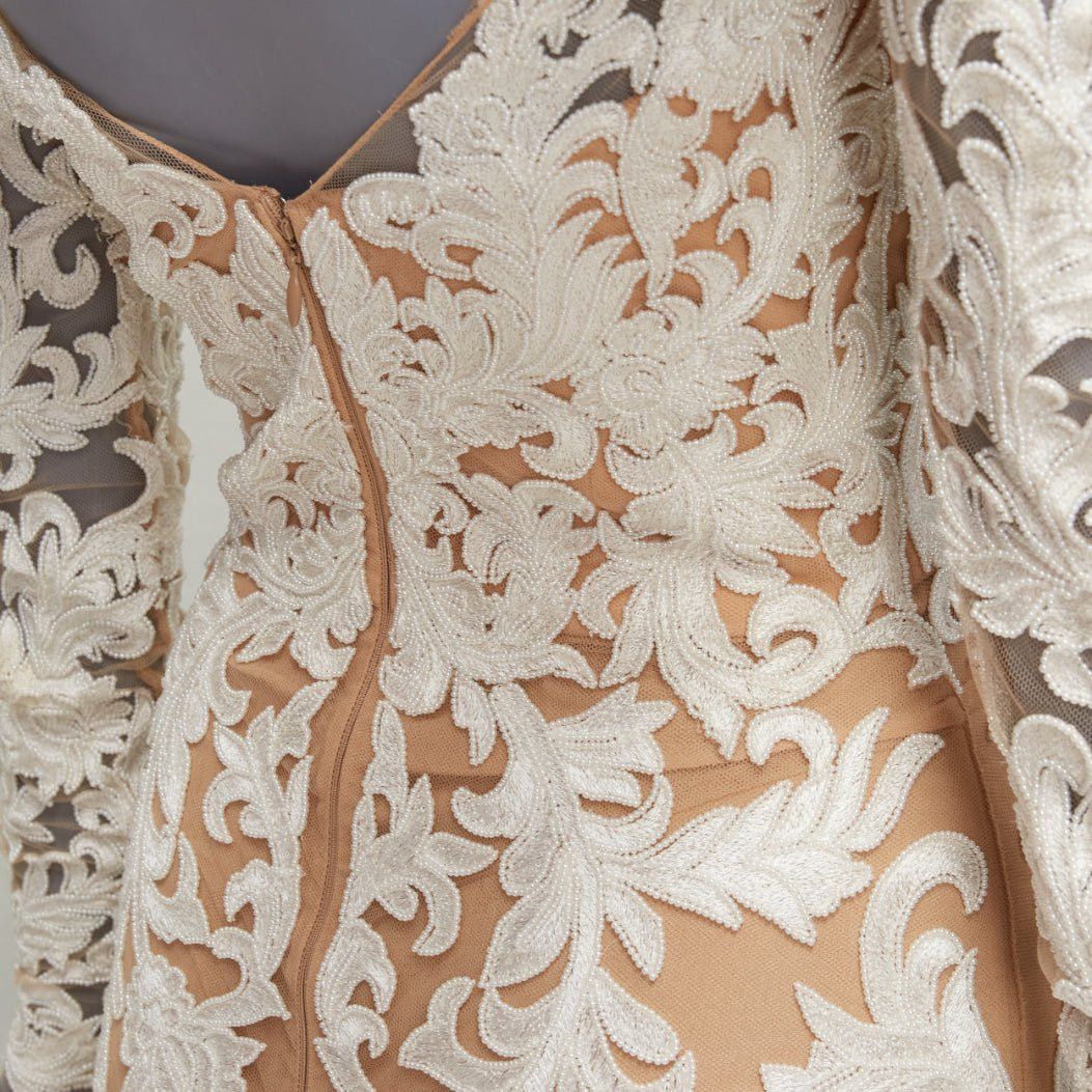 Zuhair Murad ZUHAIR MURAD Bridal 2015 Runway white pearl embellished wedding gown IT36 XXS Size XS / US 0-2 / IT 36-38 - 9 Thumbnail