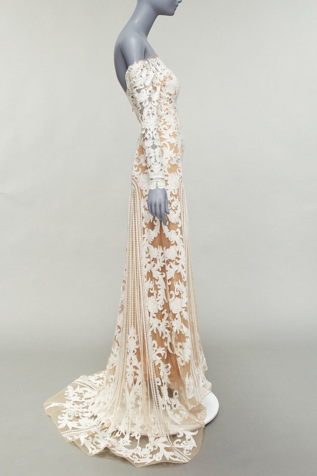 Zuhair Murad ZUHAIR MURAD Bridal 2015 Runway white pearl embellished wedding gown IT36 XXS Size XS / US 0-2 / IT 36-38 - 4 Thumbnail