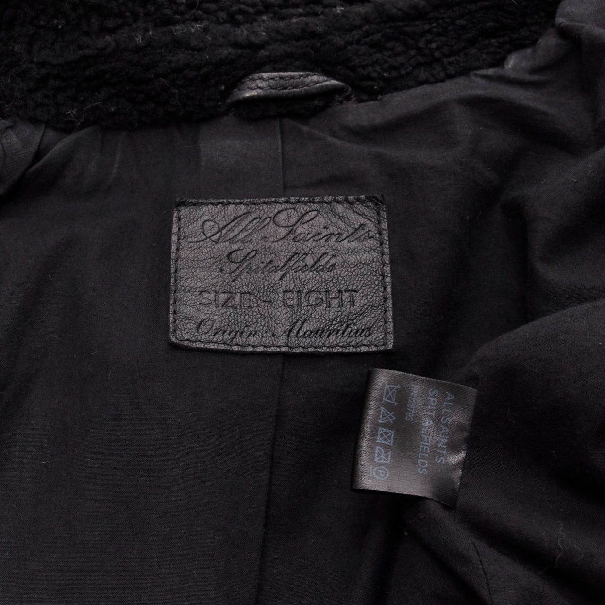 Allsaints ALL SAINTS Nene black sheepskin leather shearling lined biker jacket UK8 S Size S / US 4 / IT 40 - 9 Thumbnail