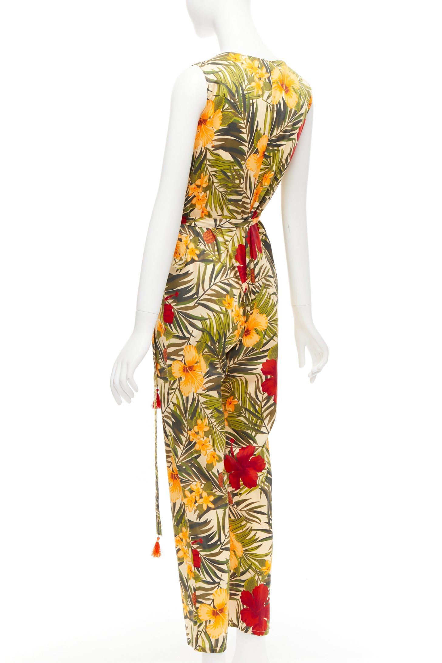Other MIGUELINA red yellow green tropical floral print wrap jumpsuit XS Size 26" / US 2 / IT 38 - 6 Thumbnail