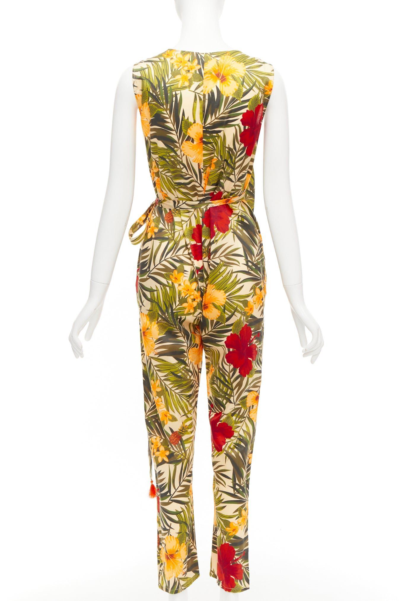 Other MIGUELINA red yellow green tropical floral print wrap jumpsuit XS Size 26" / US 2 / IT 38 - 5 Thumbnail