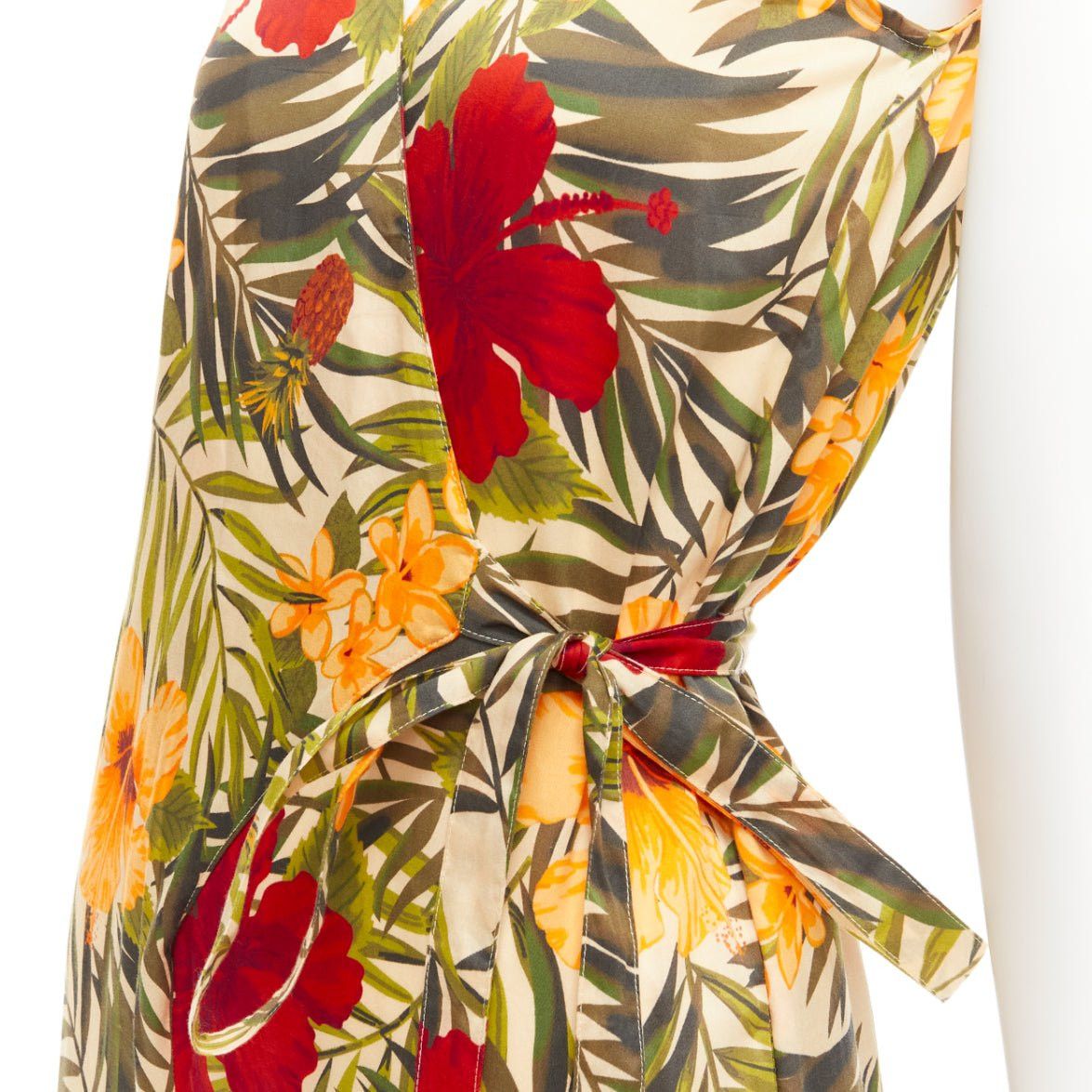 Other MIGUELINA red yellow green tropical floral print wrap jumpsuit XS Size 26" / US 2 / IT 38 - 2 Thumbnail