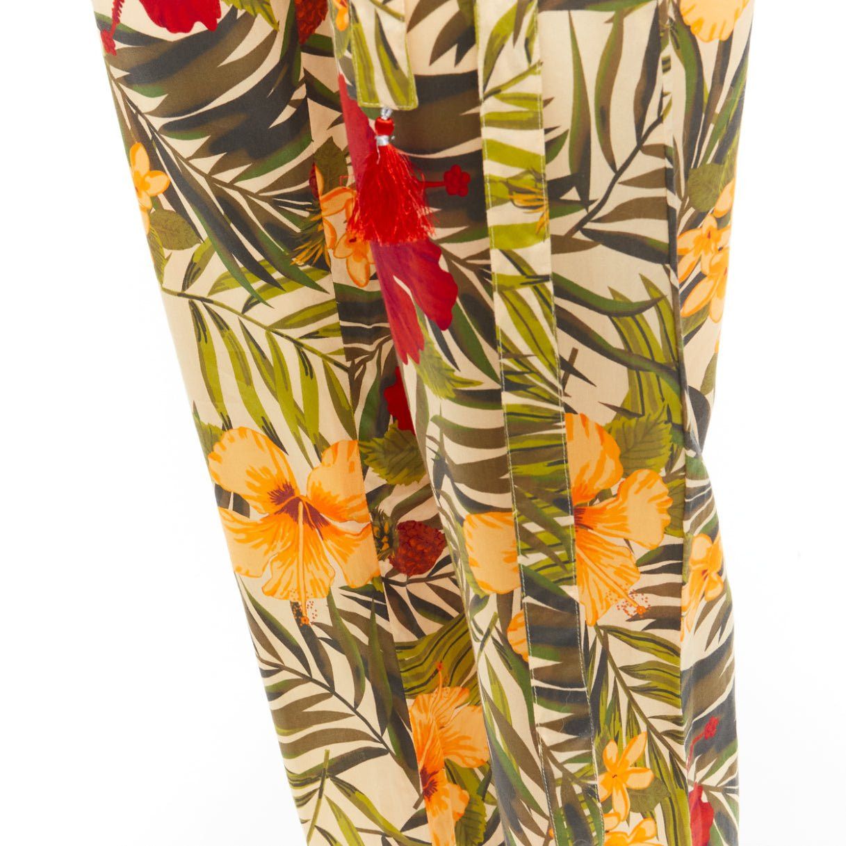 Other MIGUELINA red yellow green tropical floral print wrap jumpsuit XS Size 26" / US 2 / IT 38 - 7 Thumbnail