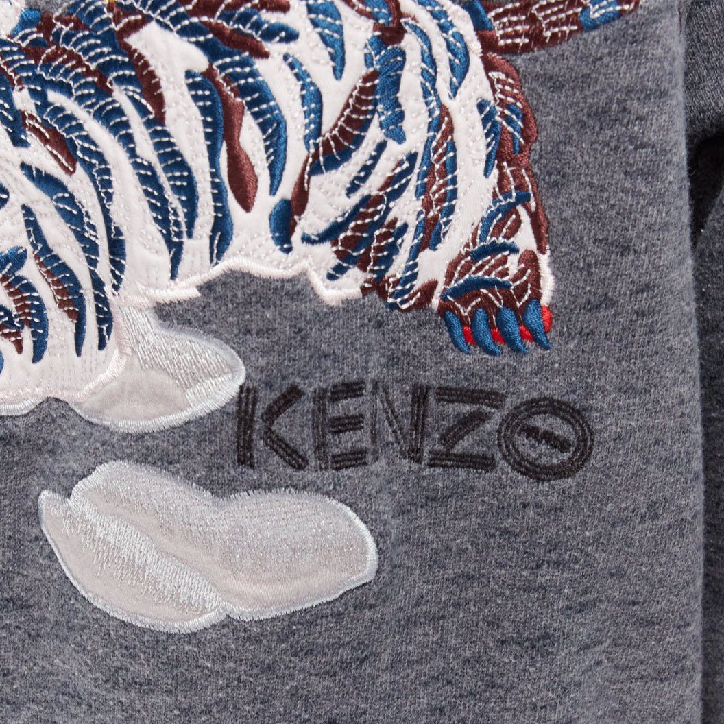 Kenzo KENZO yellow oriental Tiger embroidery back grey cotton bomber jacket M Size M / US 6-8 / IT 42-44 - 7 Thumbnail