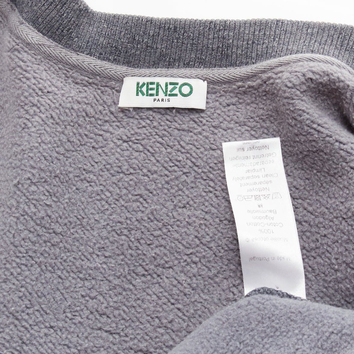 Kenzo KENZO yellow oriental Tiger embroidery back grey cotton bomber jacket M Size M / US 6-8 / IT 42-44 - 8 Thumbnail