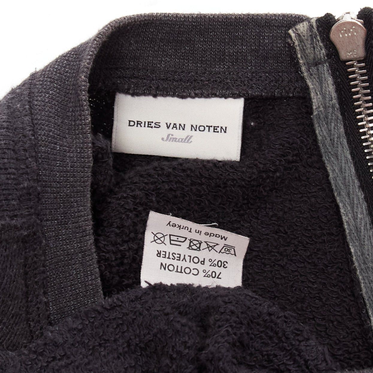 Dries Van Noten DRIES VAN NOTEN grey cotton blend silver zip back pullover sweater S Size M / US 6-8 / IT 42-44 - 8 Thumbnail