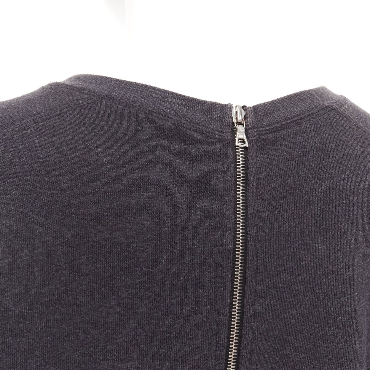 Dries Van Noten DRIES VAN NOTEN grey cotton blend silver zip back pullover sweater S Size M / US 6-8 / IT 42-44 - 6 Thumbnail