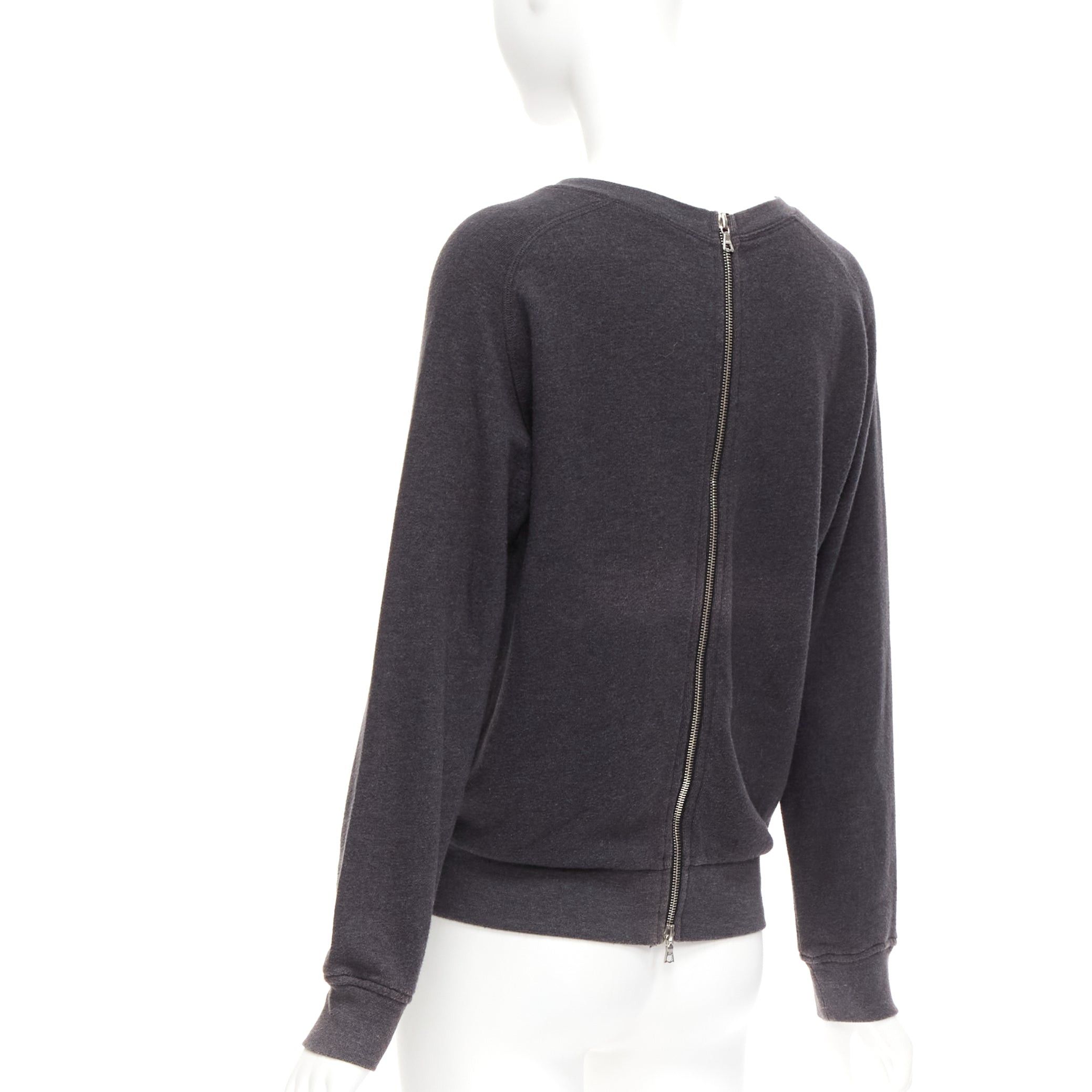 Dries Van Noten DRIES VAN NOTEN grey cotton blend silver zip back pullover sweater S Size M / US 6-8 / IT 42-44 - 5 Thumbnail