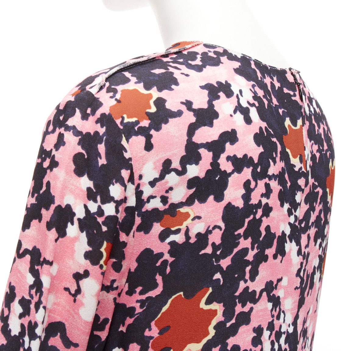 Marni MARNI pink brown abstract splash print button slit side dress IT40 S Size S / US 4 / IT 40 - 7 Thumbnail