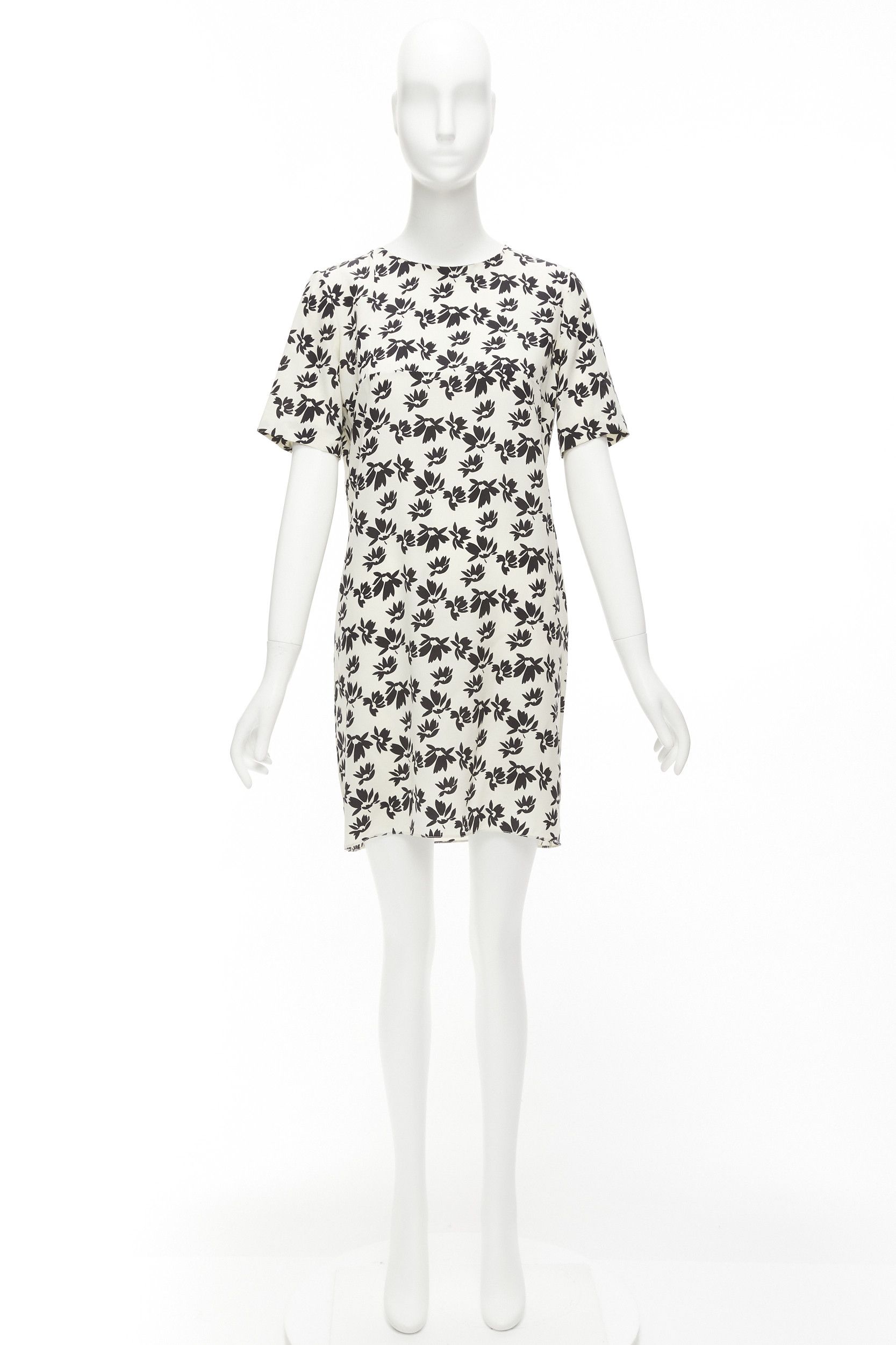 Marni MARNI white black floral print asymmetric panel dress IT42 M Size M / US 6-8 / IT 42-44 - 9 Thumbnail
