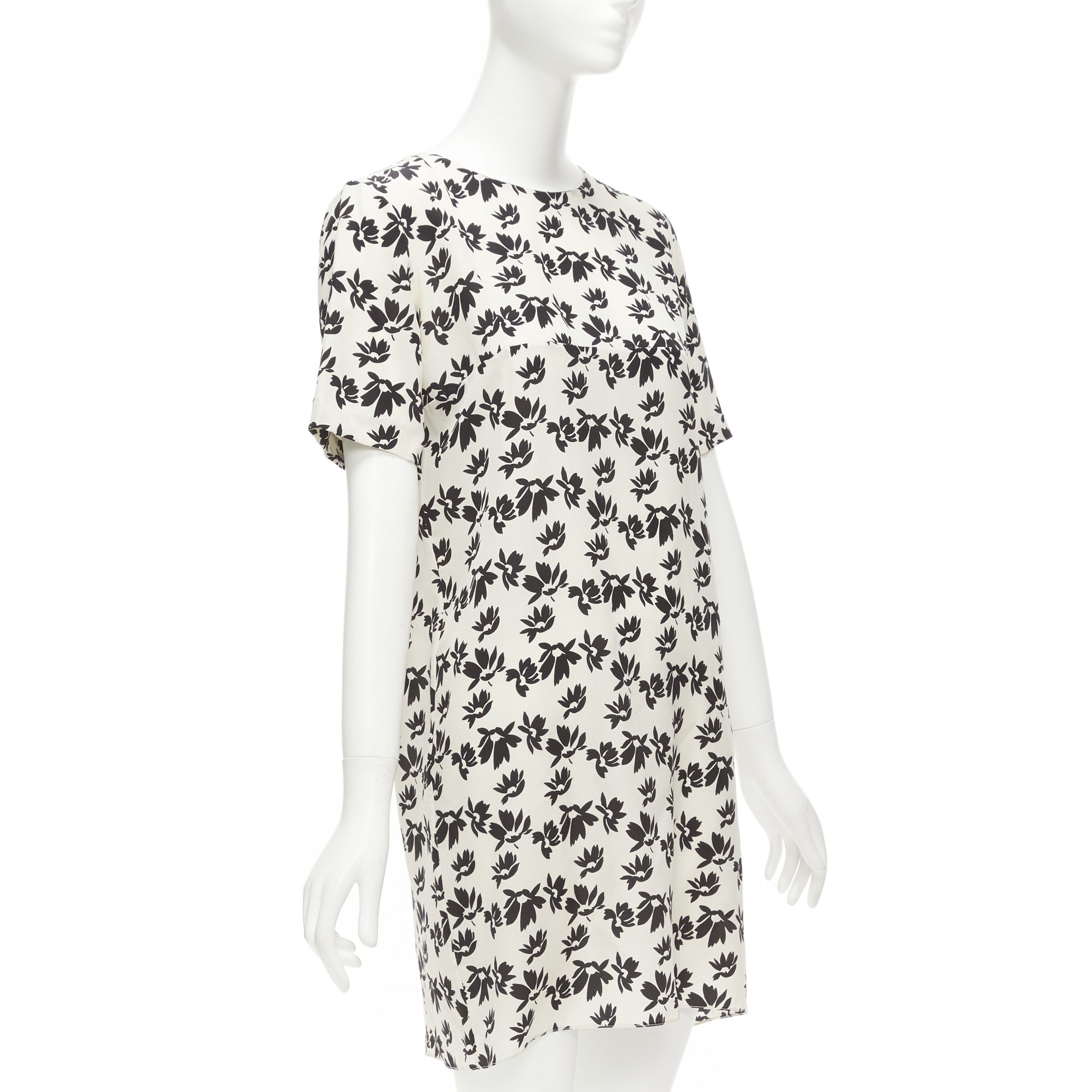 Marni MARNI white black floral print asymmetric panel dress IT42 M Size M / US 6-8 / IT 42-44 - 3 Thumbnail
