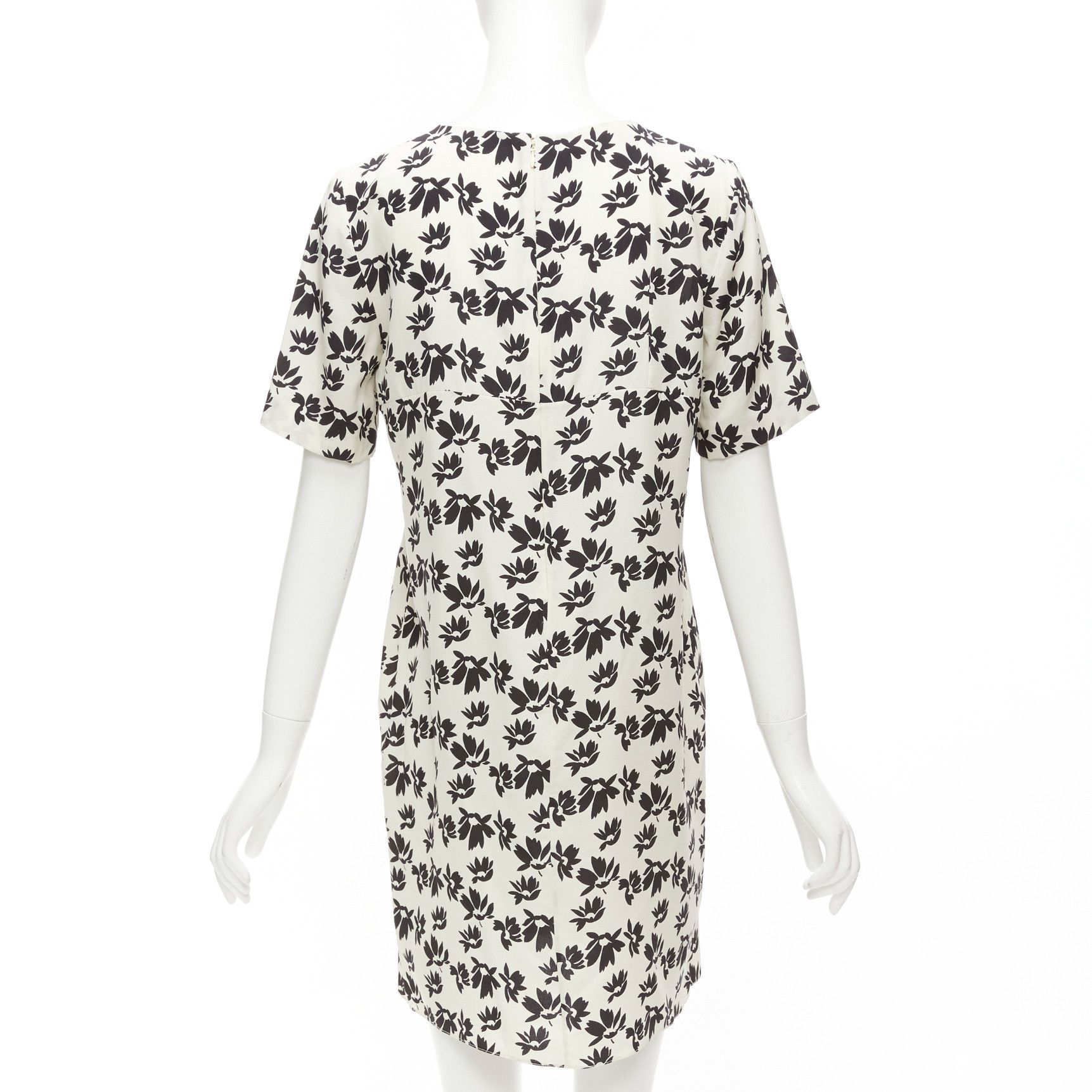 Marni MARNI white black floral print asymmetric panel dress IT42 M Size M / US 6-8 / IT 42-44 - 5 Thumbnail