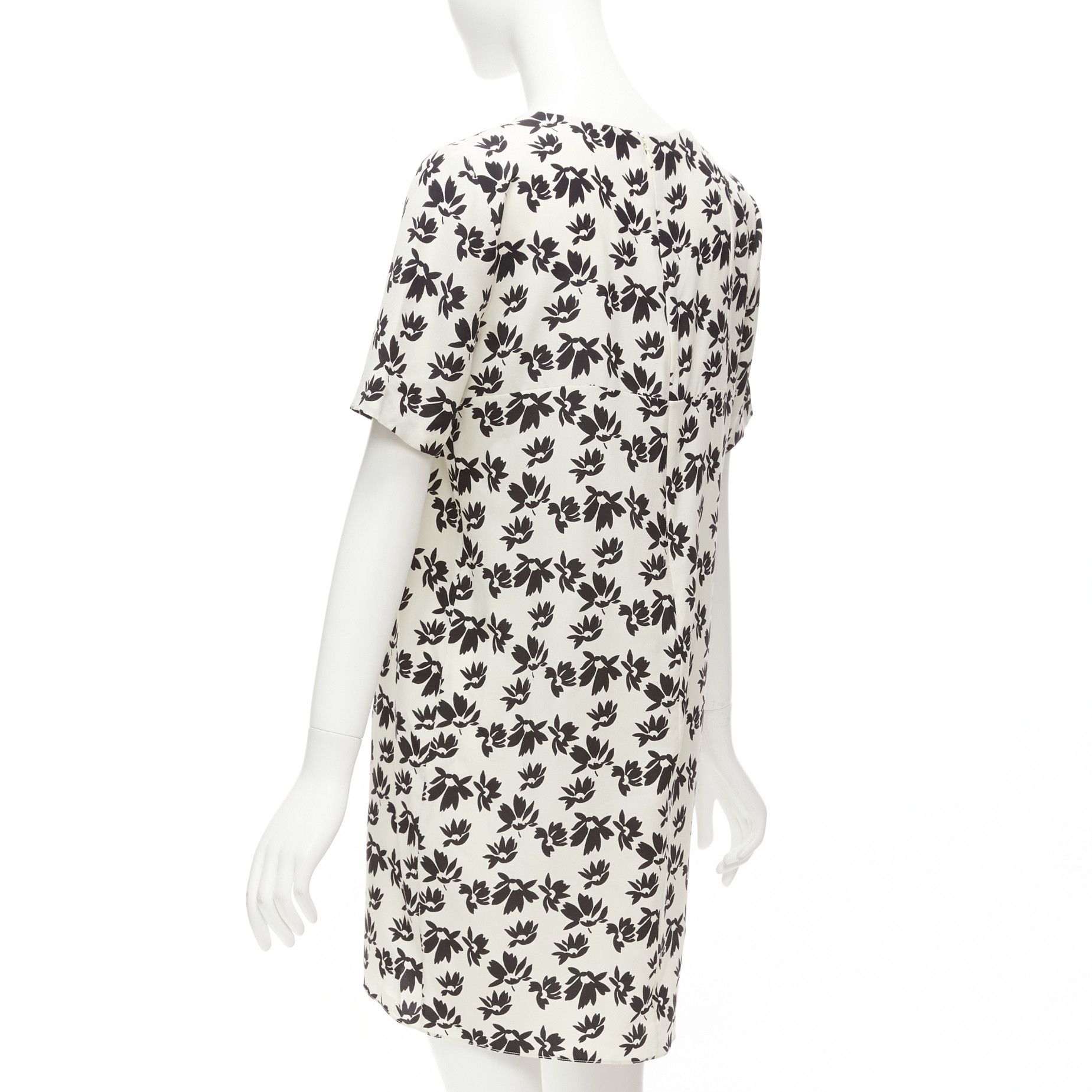 Marni MARNI white black floral print asymmetric panel dress IT42 M Size M / US 6-8 / IT 42-44 - 6 Thumbnail