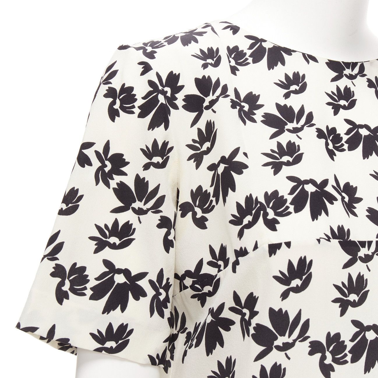 Marni MARNI white black floral print asymmetric panel dress IT42 M Size M / US 6-8 / IT 42-44 - 2 Thumbnail