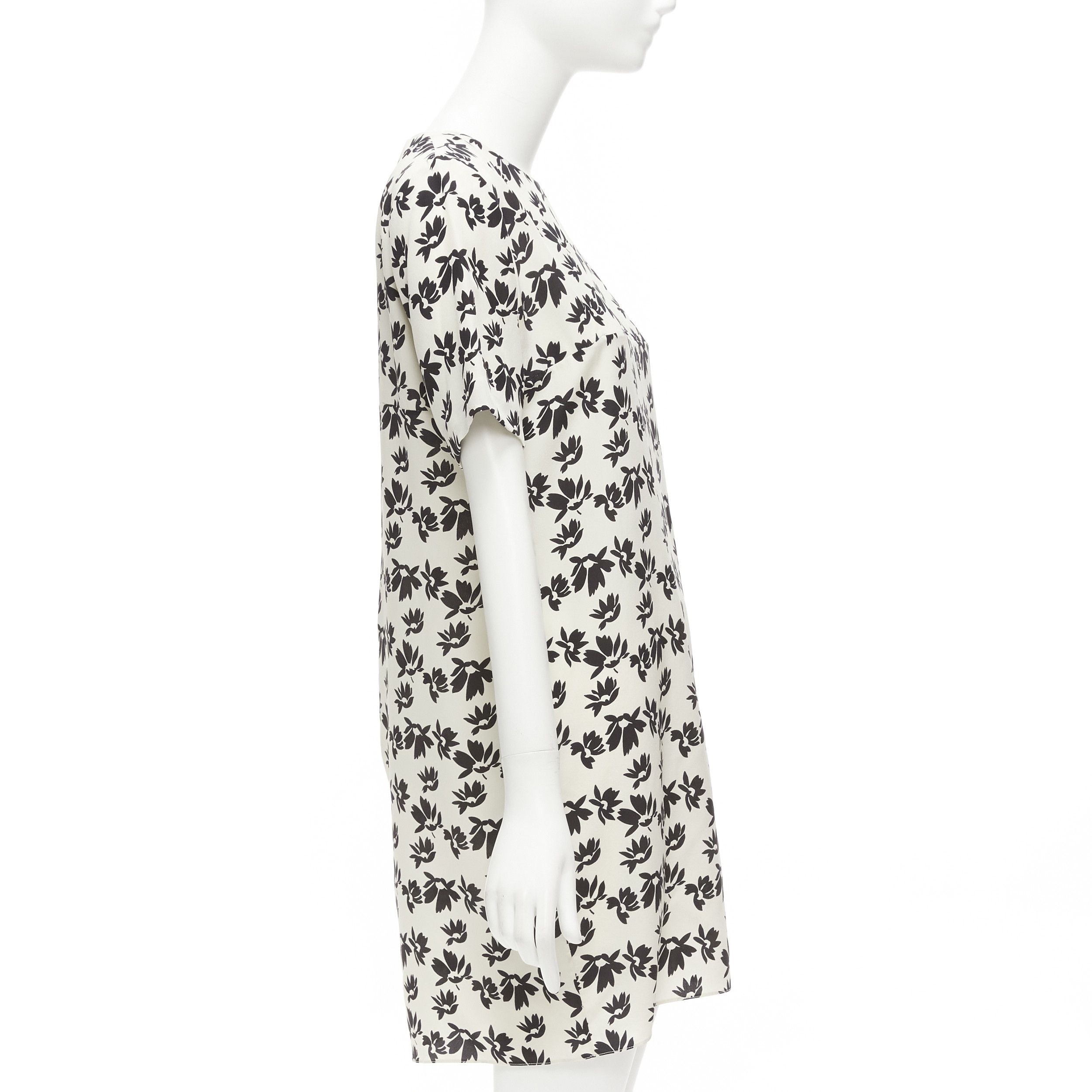 Marni MARNI white black floral print asymmetric panel dress IT42 M Size M / US 6-8 / IT 42-44 - 4 Thumbnail