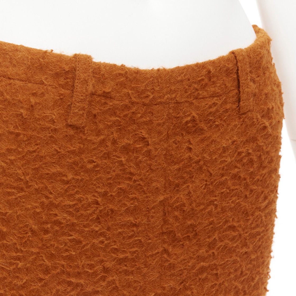 Marni MARNI brown textured alpaca silk pocketed front slit pencil skirt IT38 XS Size 26" / US 2 / IT 38 - 7 Thumbnail
