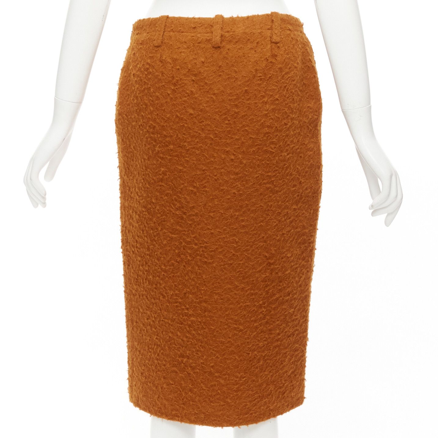 Marni MARNI brown textured alpaca silk pocketed front slit pencil skirt IT38 XS Size 26" / US 2 / IT 38 - 5 Thumbnail