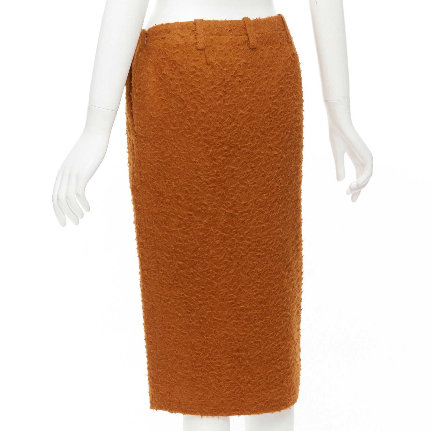 Marni MARNI brown textured alpaca silk pocketed front slit pencil skirt IT38 XS Size 26" / US 2 / IT 38 - 6 Thumbnail