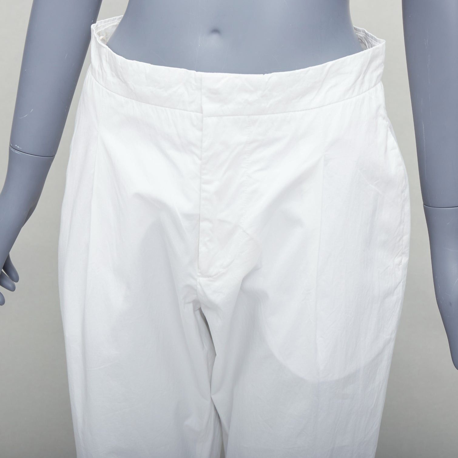 Marni MARNI white cotton pleated front high waist cropped pants IT38 XS Size 26" / US 2 / IT 38 - 2 Thumbnail