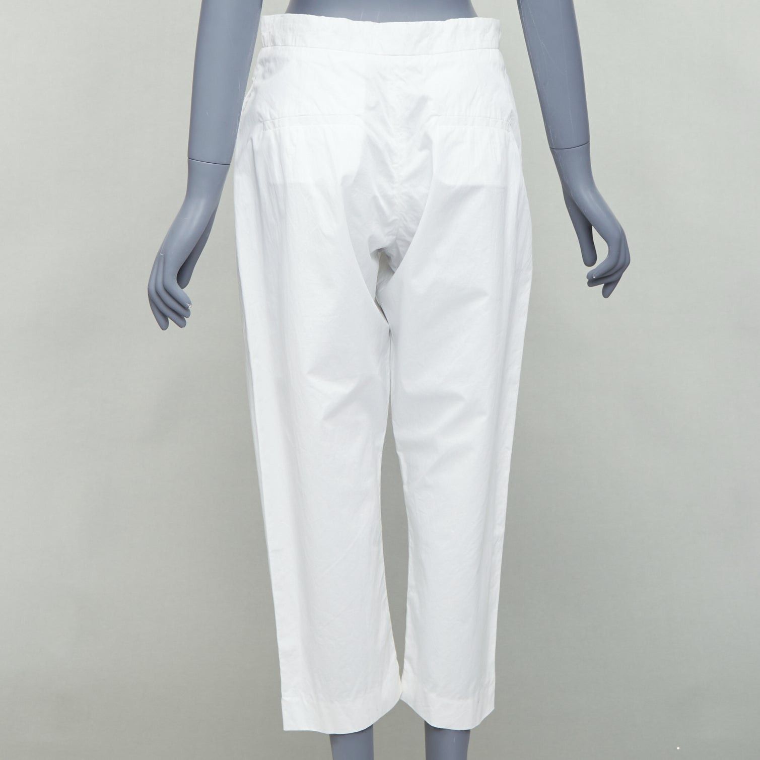 Marni MARNI white cotton pleated front high waist cropped pants IT38 XS Size 26" / US 2 / IT 38 - 5 Thumbnail