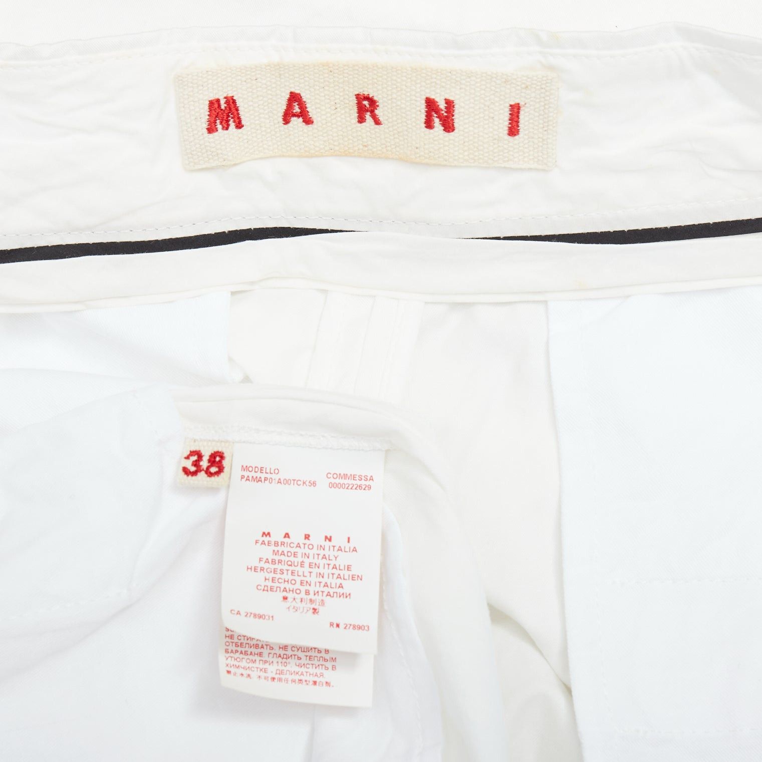 Marni MARNI white cotton pleated front high waist cropped pants IT38 XS Size 26" / US 2 / IT 38 - 8 Thumbnail