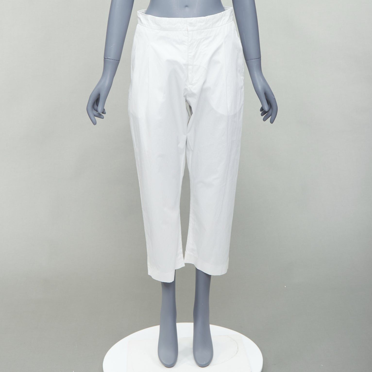 Marni MARNI white cotton pleated front high waist cropped pants IT38 XS Size 26" / US 2 / IT 38 - 9 Thumbnail