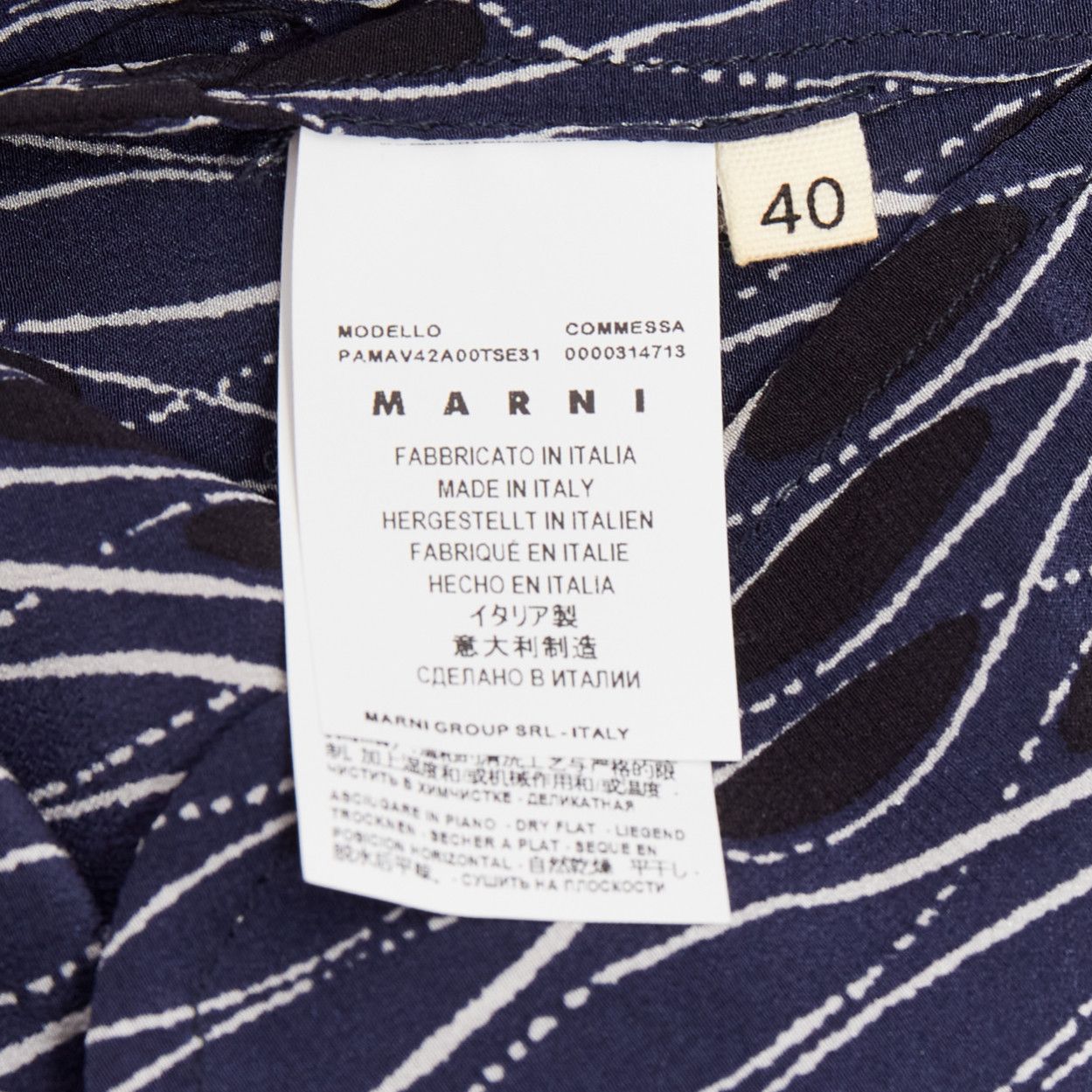 Marni MARNI navy black geometric pattern print elastic waist crop pants IT40 S Size 27" / US 4 / IT 40 - 8 Thumbnail