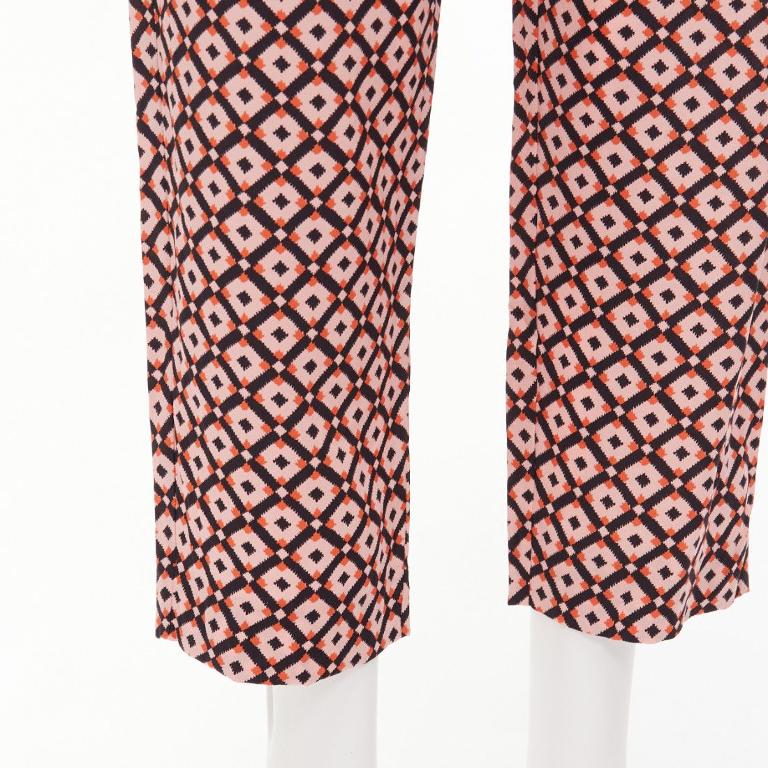 Marni MARNI 100% silk black pink geometric print elastic waist cropped pants IT40 S Size 27" / US 4 / IT 40 - 8 Thumbnail