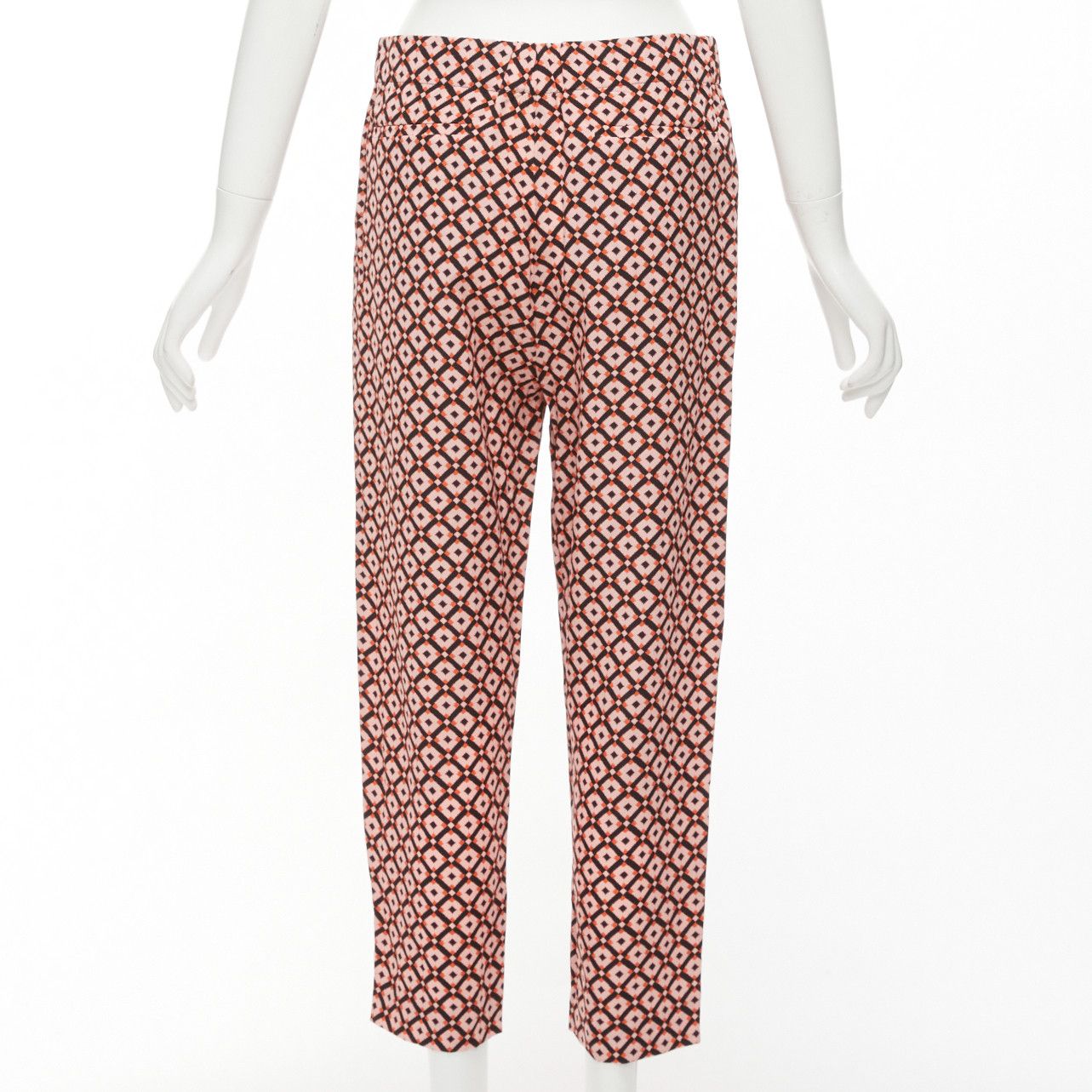 Marni MARNI 100% silk black pink geometric print elastic waist cropped pants IT40 S Size 27" / US 4 / IT 40 - 5 Thumbnail