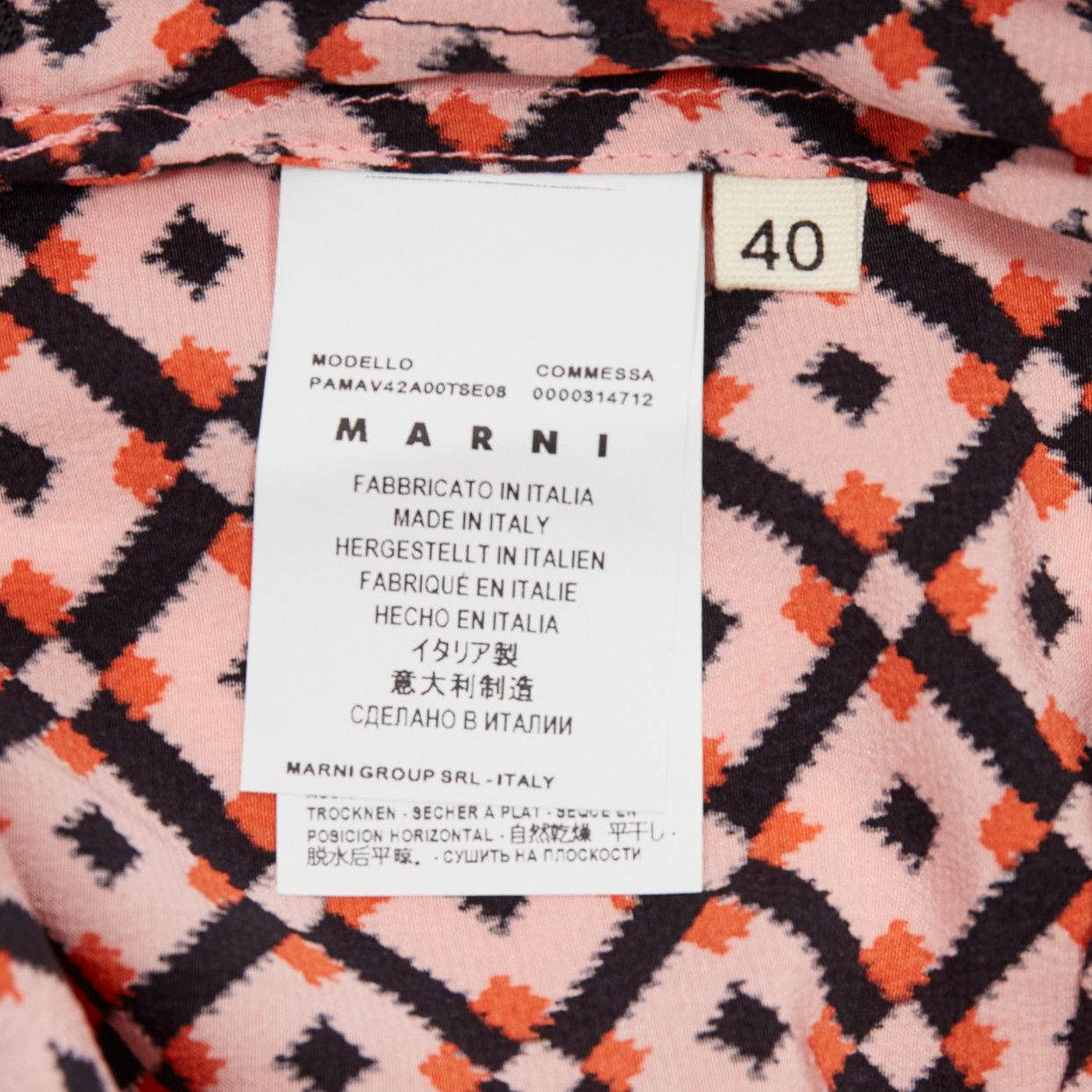 Marni MARNI 100% silk black pink geometric print elastic waist cropped pants IT40 S Size 27" / US 4 / IT 40 - 9 Thumbnail