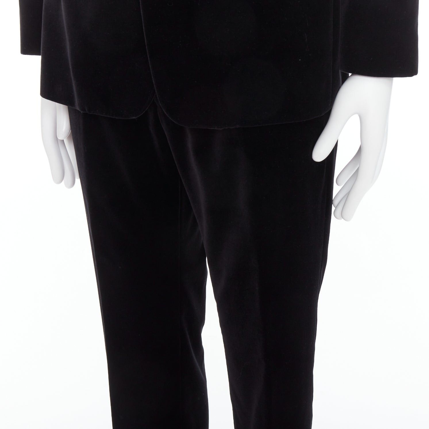 Dolce & Gabbana DOLCE GABBANA Martini Fit black cotton velvet blazer jacket pants suit IT48 M Size 48R - 9 Thumbnail