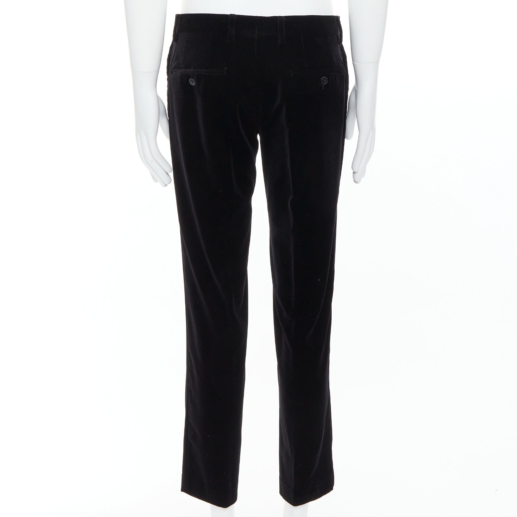 Dolce & Gabbana DOLCE GABBANA Martini Fit black cotton velvet blazer jacket pants suit IT48 M Size 48R - 7 Thumbnail