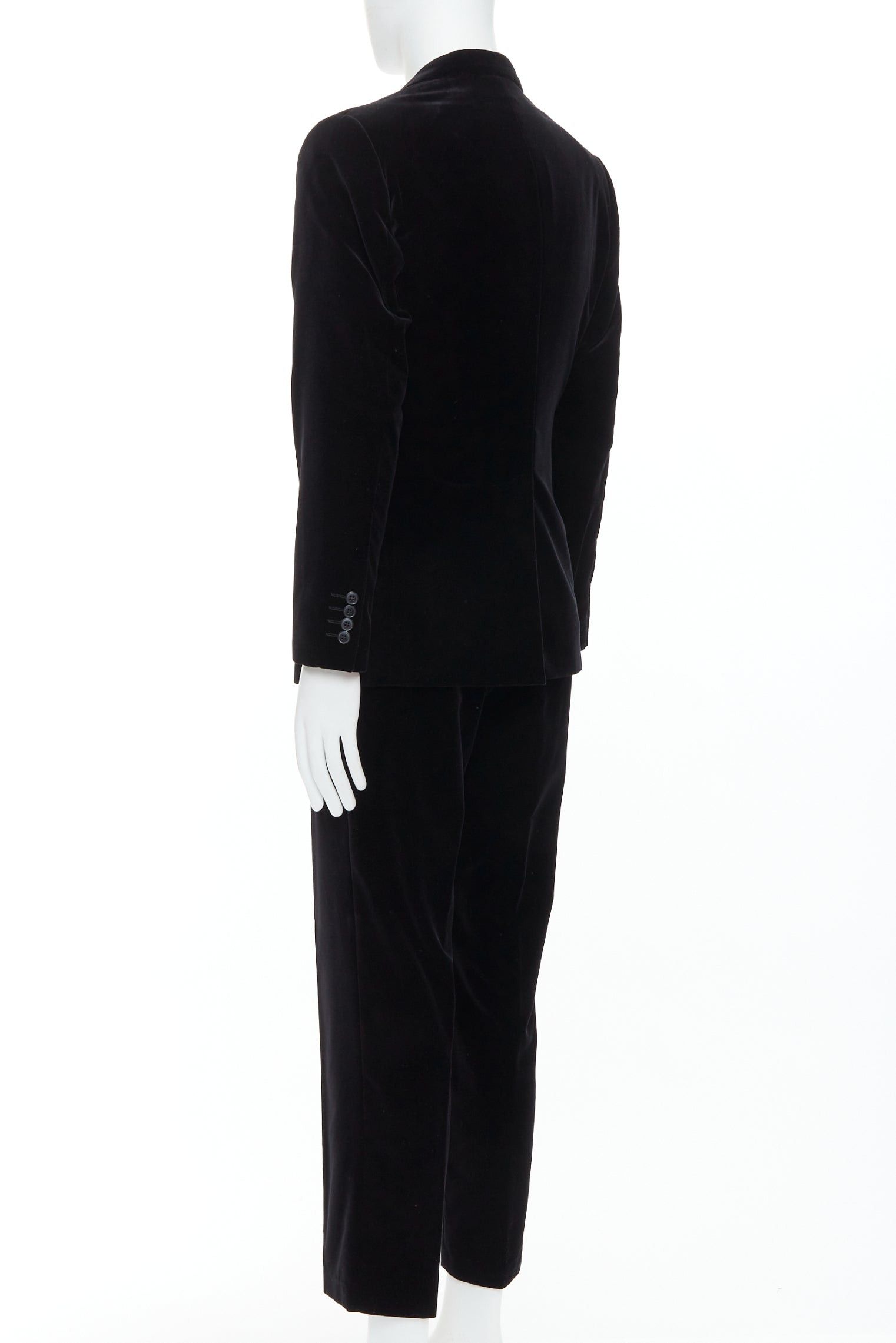 Dolce & Gabbana DOLCE GABBANA Martini Fit black cotton velvet blazer jacket pants suit IT48 M Size 48R - 5 Thumbnail