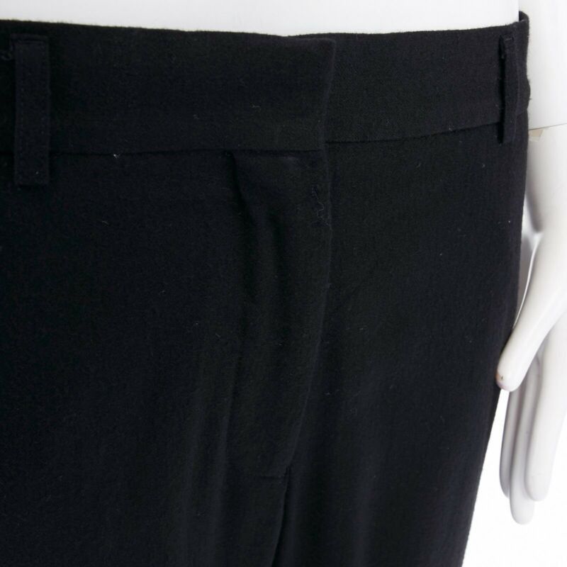 Haider Ackermann HAIDER ACKERMANN black fleece wool slim leg casual trousers pants FR36 32" Size 26" / US 2 / IT 38 - 7 Thumbnail