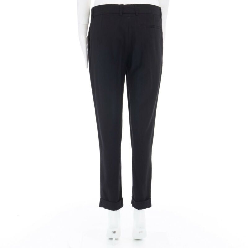 Haider Ackermann HAIDER ACKERMANN black fleece wool slim leg casual trousers pants FR36 32" Size 26" / US 2 / IT 38 - 5 Thumbnail