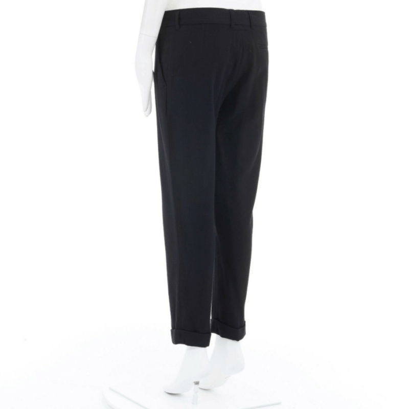 Haider Ackermann HAIDER ACKERMANN black fleece wool slim leg casual trousers pants FR36 32" Size 26" / US 2 / IT 38 - 6 Thumbnail