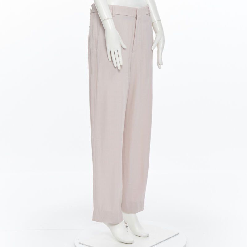 Haider Ackermann HAIDER ACKERMANN rayon wool blush pink wide leg trousers FR38 Size 27" / US 4 / IT 40 - 3 Thumbnail