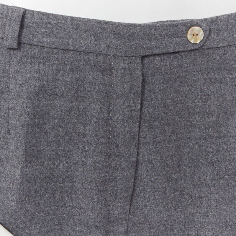 Max Mara SPORTMAX grey virgin wool blend concealed front pocket wide leg pants US12 29" Size 34" / US 12 / IT 48 - 6 Thumbnail