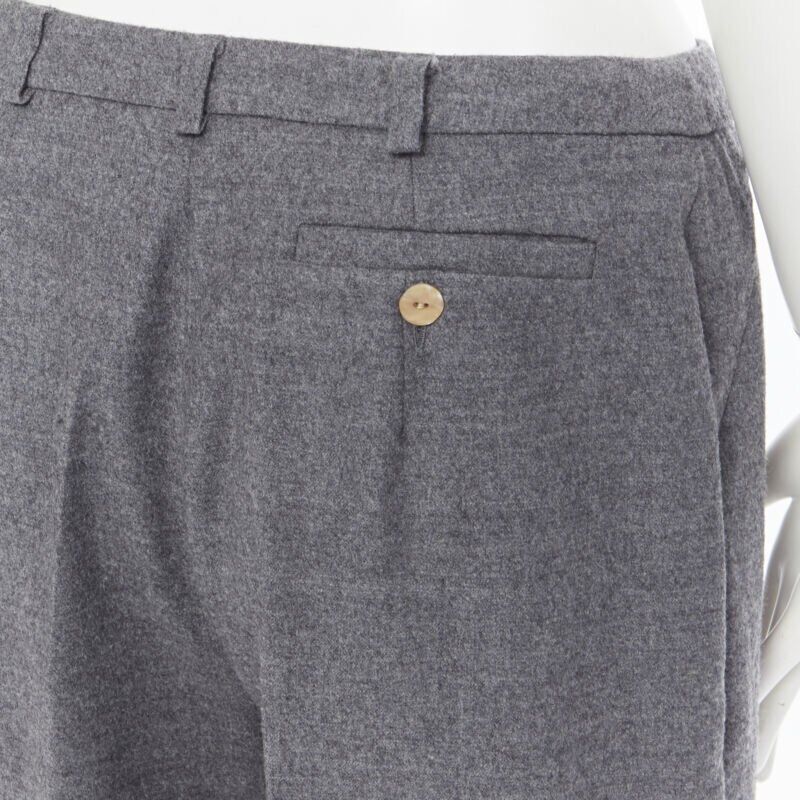 Max Mara SPORTMAX grey virgin wool blend concealed front pocket wide leg pants US12 29" Size 34" / US 12 / IT 48 - 8 Thumbnail