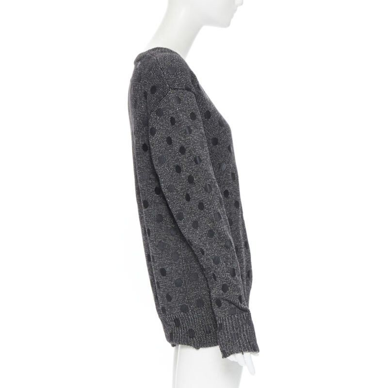Markus Lupfer MARKUS LUPFER cotton blend knit grey polka dot printed oversized sweater L Size L / US 10 / IT 46 - 4 Thumbnail